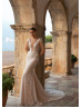 Long Sleeves Beaded Lace Tulle Luxury Wedding Dress